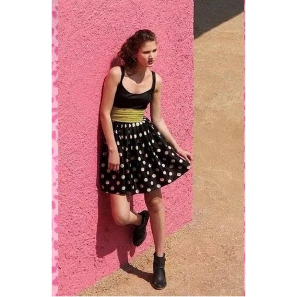 Corey Lynn Calter Anthropologie Dress 0 Slice of Lime Polka Dot Cocktail Attire